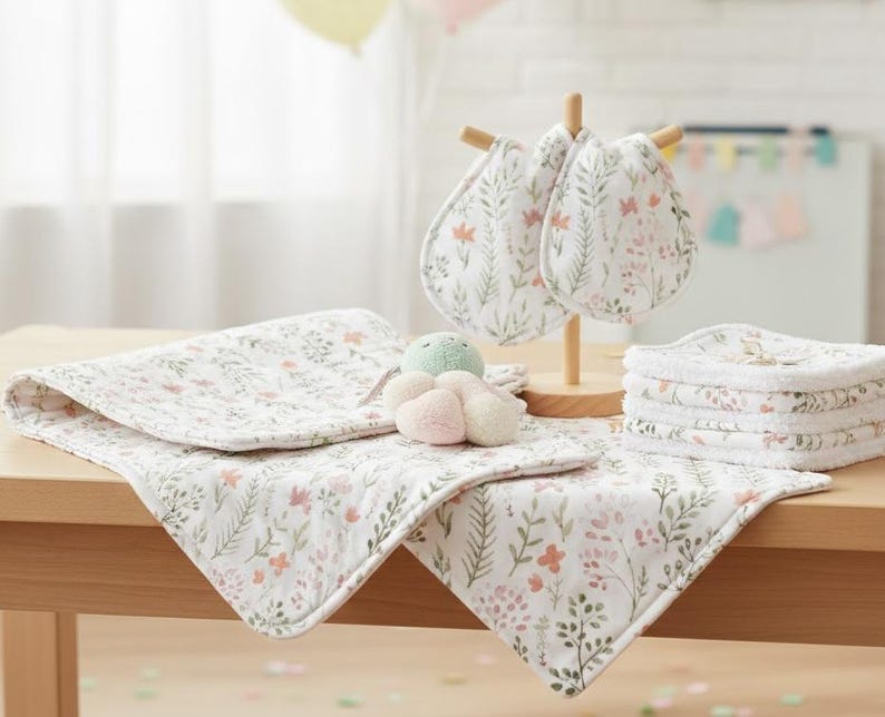 Springs Creative Nursery Flannel 1986-4081 (80532) Watercolor Floral Flannel 100% Cotton fabric image 3
