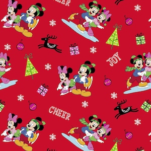 Disney Mickey & Friends Christmas Home for the Holidays 100% sold by the yard fat quarter half yard one yard