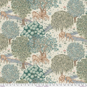 Original Morris & CO The Brook Cream Cotswold Holiday Collection PWWM051.CREAM Free Spirit Fabrics 100% Cotton