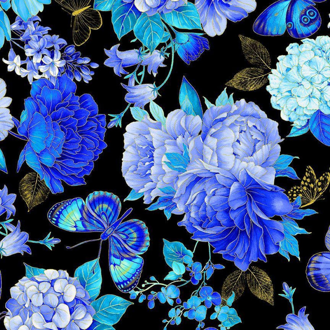 Timeless Treasures Butterfly Floral Metallic ESCAPADE-CM3791 From ...