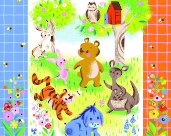 100 Aker Woods Winnie the Pooh My Favorite Day Panel from Riley Blake 36&quot;x43&quot; P15177-PANEL by Jill Howarth 100% cotton fabric