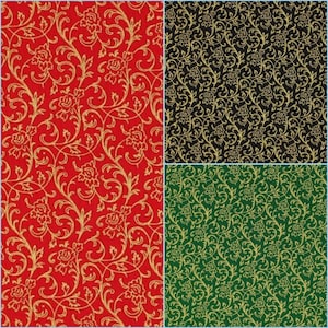 Black/Green & Gold Holly Jolly Christmas Metallic Fabric with Gold Vinery 100% Cotton Merry Christmas sold by half yard increments