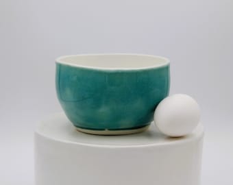 Cuenco de porcelana con esmalte craquelado azul Pekín
