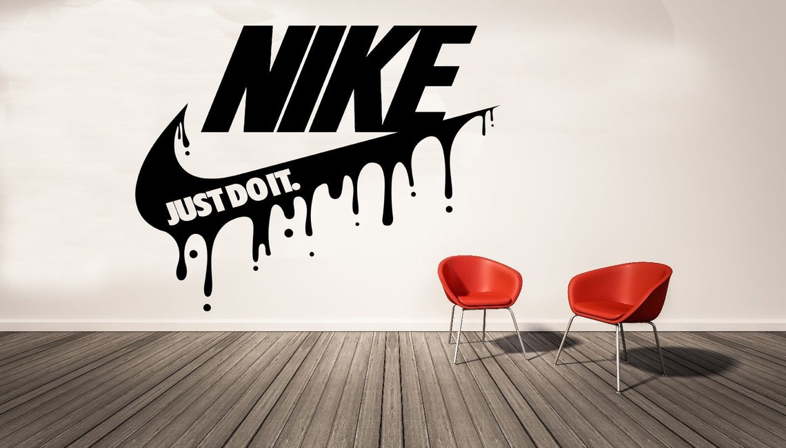 Nike swoosh drip just do it wall decor art huge for sportroom | Etsy
