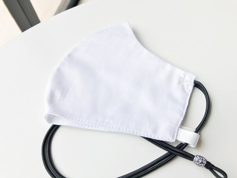 Silk touch plain Face mask with neck strap adjustable elastic Etsy