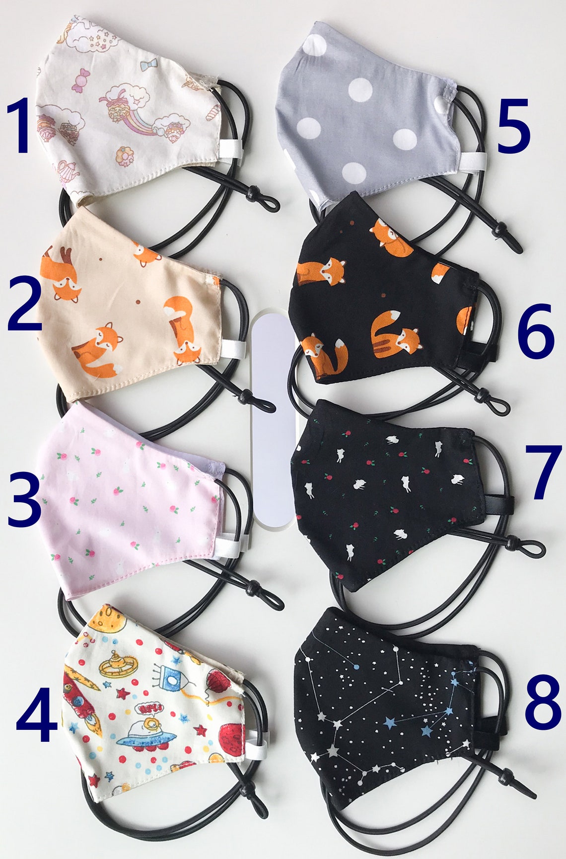 Adjustable Face mask with neck strap adjustable elastic Etsy