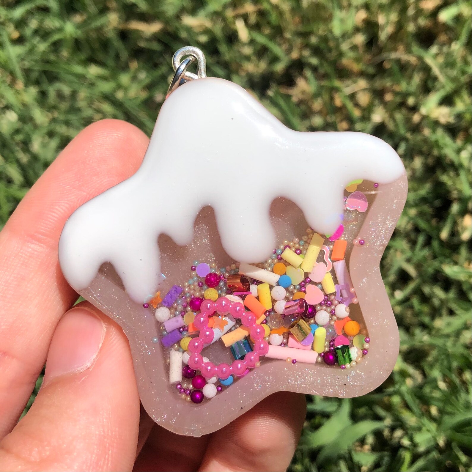Cookie Resin Shaker Keychain Star Resin Shaker Bear Resin Etsy