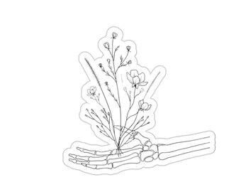Skelett Blume Sticker