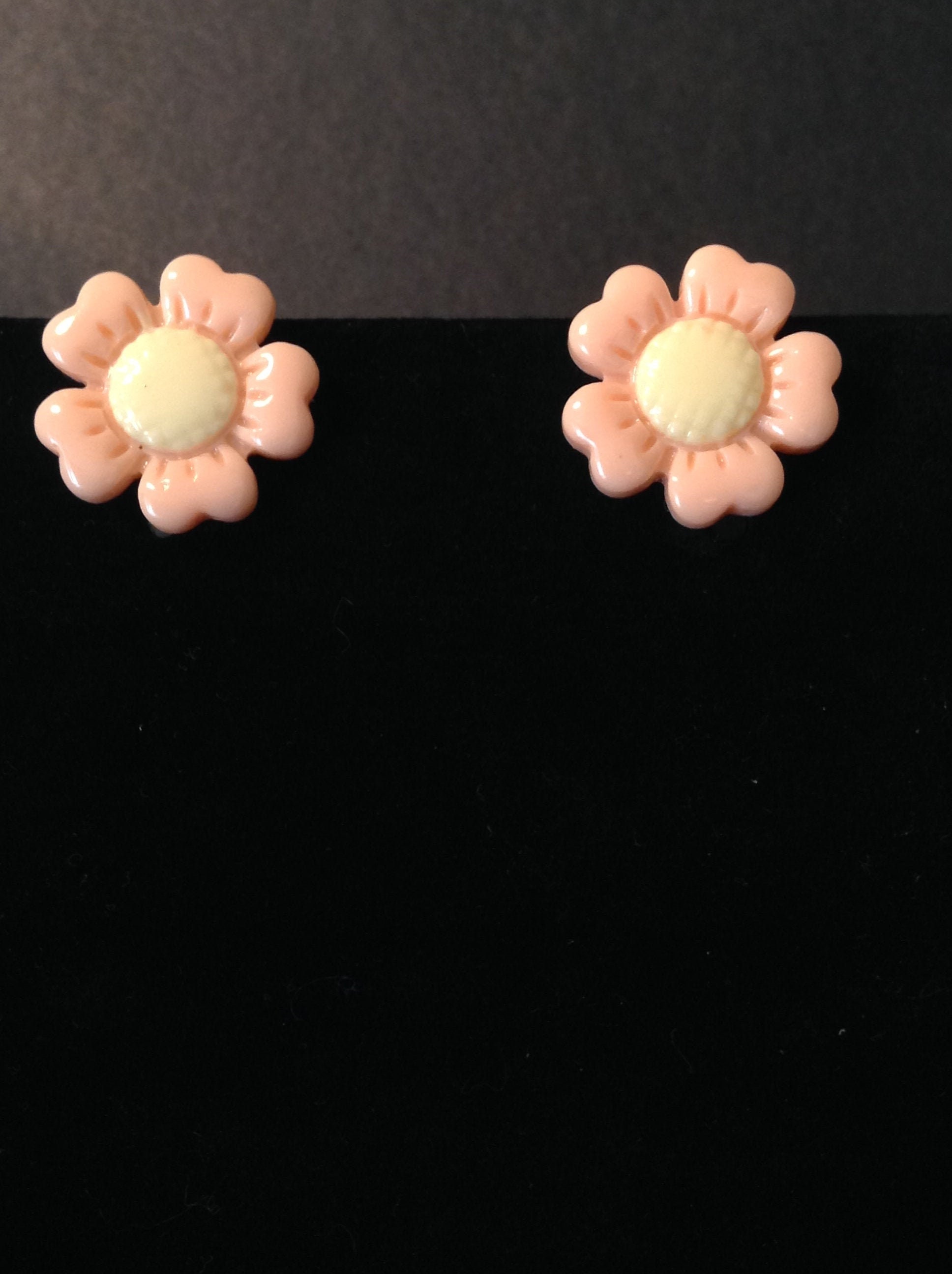Retro Flower ClipOn Earrings Etsy
