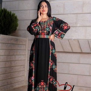 Floria Palestinian Jordanian Embroidered New Design Abaya Maxi - Etsy