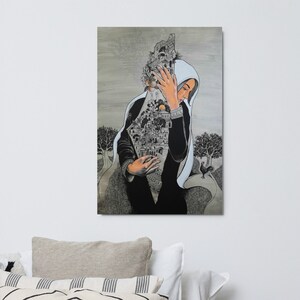 Palestinian art metal print Palestine map wall decor