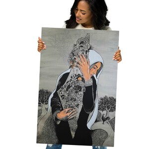 Palestinian art metal print wall home decor