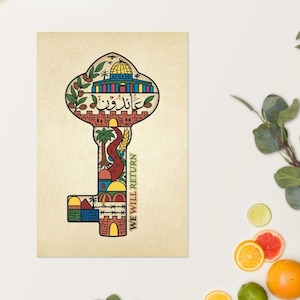 Poster personalizzato "Chiave del ritorno palestinese" - Decorazione murale personalizzata per la casa, diritti umani in Palestina