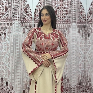 arab dress fashion Eid Dress Women Middle East Arab Embroidery Woven Fabric Kaftan Dress Urgarment