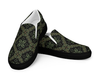 Palestinian Tatreez Women’s Slip-on Canvas Shoes