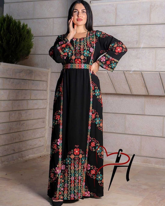 Floria Palestinian Jordanian Embroidered New Design Abaya Maxi