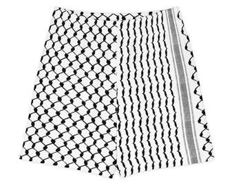 Pantalones cortos unisex personalizados con el patrón palestino Kufiya Hatta.