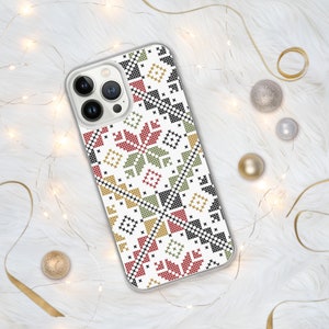 Palestine Realistic Embroidery Pattern #12 Customized iPhone Case - Beautiful Palestinian Traditional Tatreez Art Personalized Phone Cover