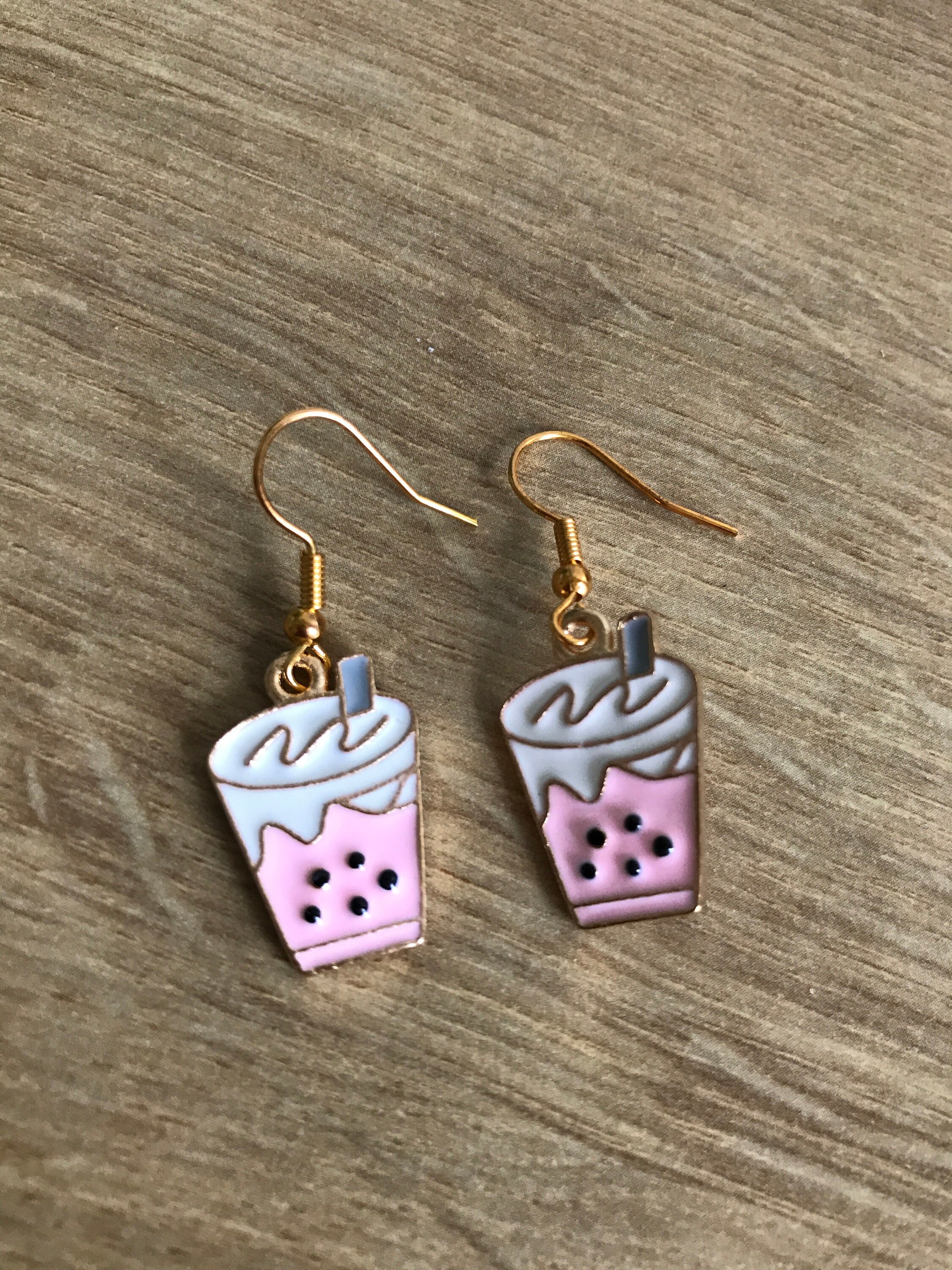 Bubble Tea Earrings Boba Earrings Bubble Tea Handmade Etsy