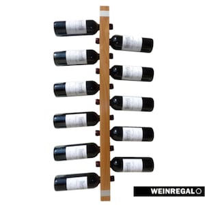 WINEREGALO Elm| The design wall wine rack/bottle rack made of wood (11 bottles, 100x5x5cm) wine bottle holder