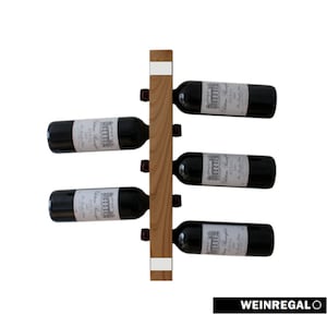 WINEREGALO Mini - Cherry| The Modern Design Wooden Wine Shelf/Bottle Shelf for your Wall (Bottle Shelf for 5 Wine Bottles, 52x5x5cm)
