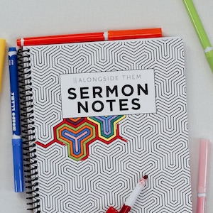 Cuaderno de sermón para niños / Notas de adoración para niños / Cuaderno para niños / Diario para niños / Cuaderno de la escuela dominical / Notas de la Iglesia para niños