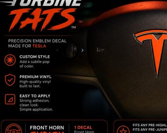 Tesla Model Y/3 Horn Emblem Decal by Turbine Tats (pre-refresh)