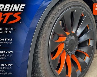 Tesla Uberturbine Rim Stickers, 21 Inch Wheel Decals for Model Y, 21 Inch Model 3, Custom Vinyl Wheel Accents, Turbine Tats