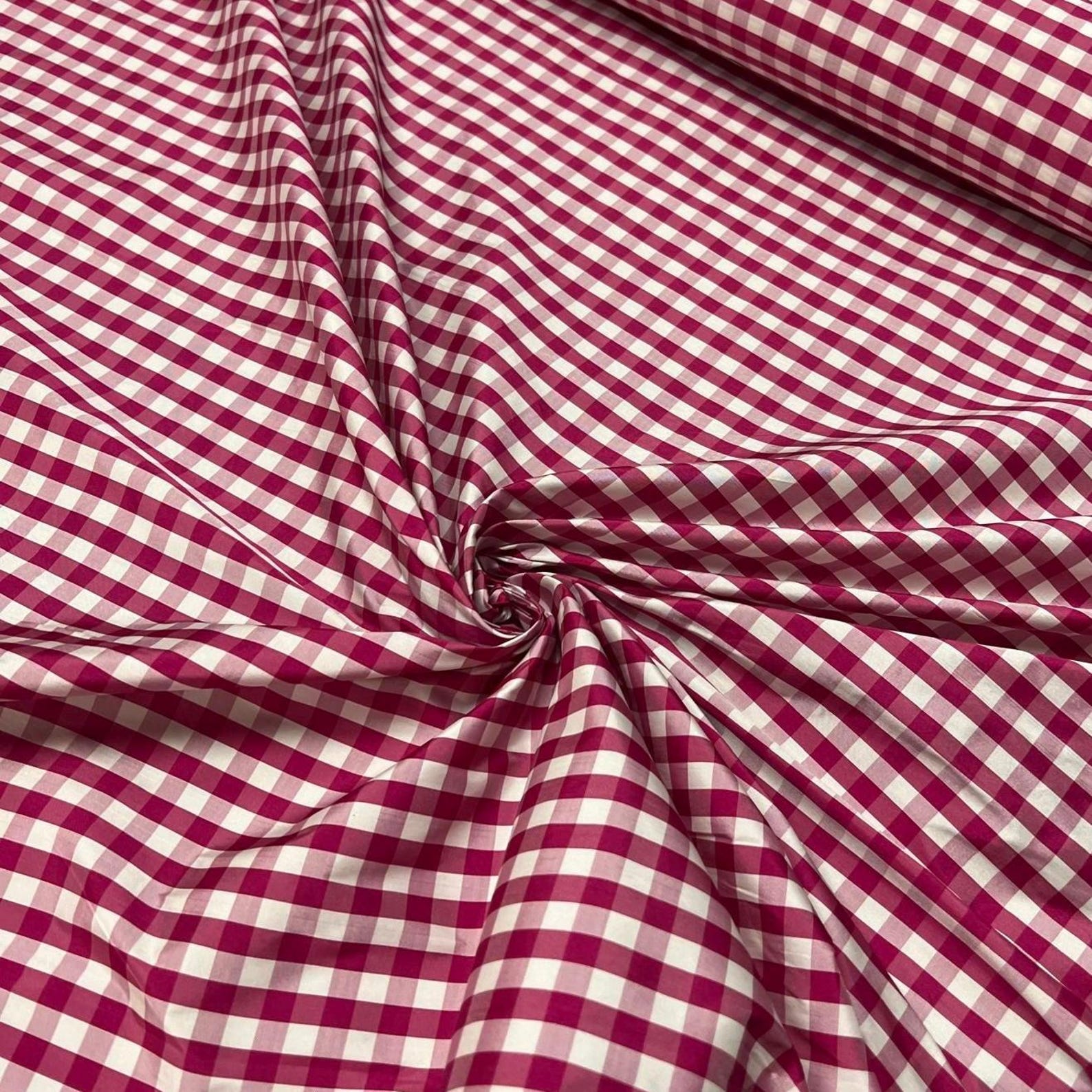 Fabric: Plaid Silk Taffeta Check Pattern, Sold by the Yard, Color ...