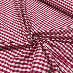 Fabric: Plaid Silk Taffeta Check Pattern, Sold by the Yard, color options available