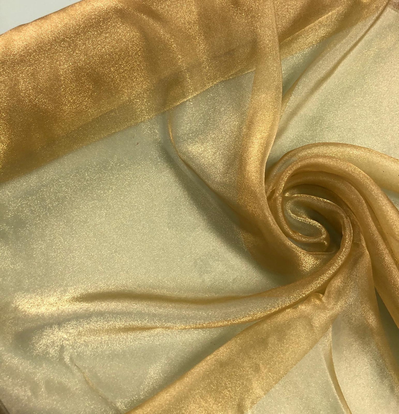 Gold Poly Fabric: Shiny Gold Poly Organza 44” Wide, Sold by the Yard. - Etsy