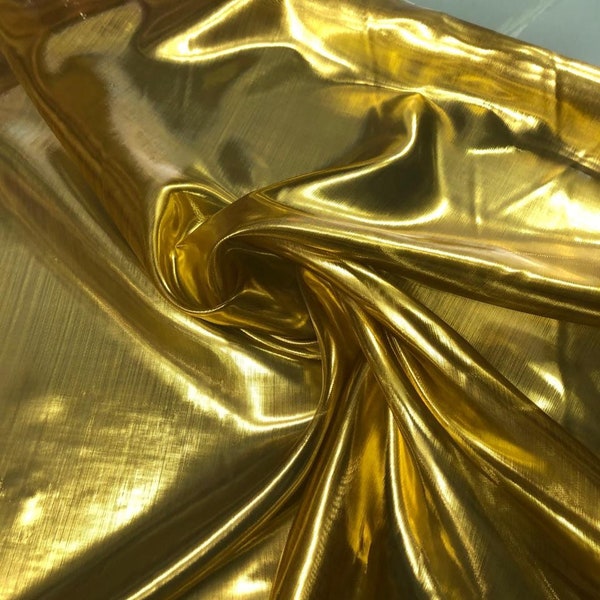 Beautiful 24K Gold color Lame fabric, 60” wide sold by the yard