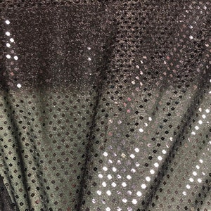 Black Sequin Fabric: Sheer Spandex Lycra, 45&quot; Wide