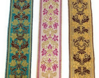Armband: boho-jacquard/brokaat geborduurd, veelkleurige stoffen armband