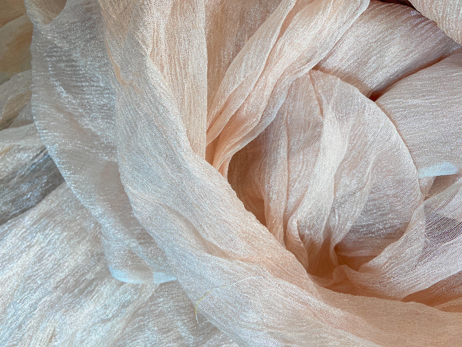 Silk poly metallic Crinkled Organza Fabric 30 wide sold by Etsy