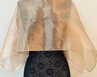 Cape : Sheer Silk Organza Tissue Poncho Top, Color/size variations available