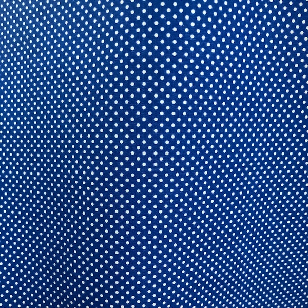 100% cotton print, beautiful 60” wide tiny polka dot cotton print. Best used for apparel Sold by the yard.