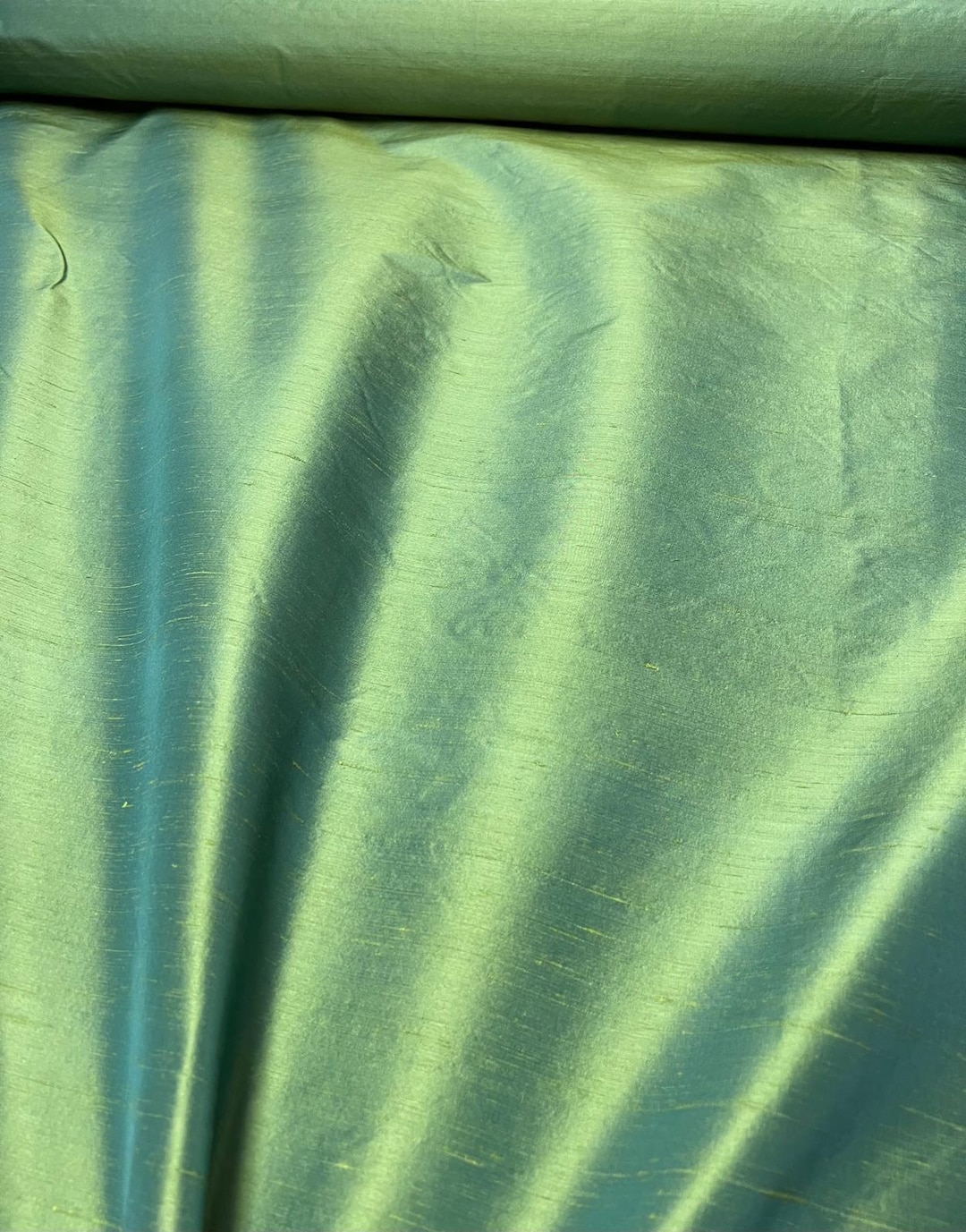 Silver Grey Metallic Shantung Silk Fabric main image 0