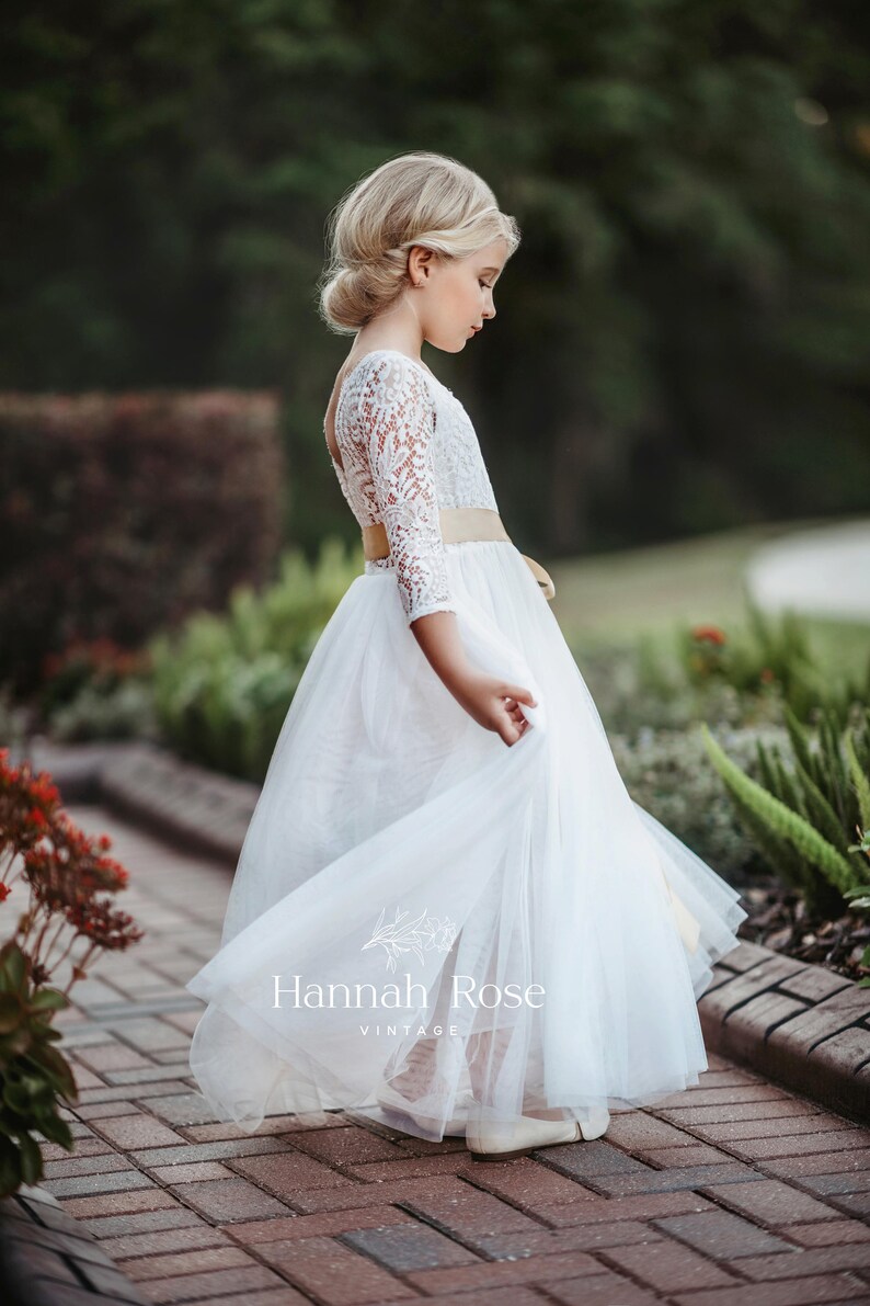 Flower Girl Dress Beautiful Dusty Blue Long Flowing Flower | Etsy