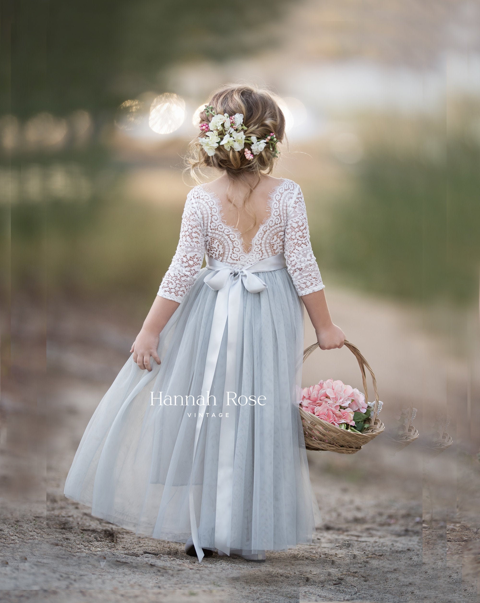 White/Ivory Flower girl dresses Dusty Rose Flower Girl Tulle | Etsy