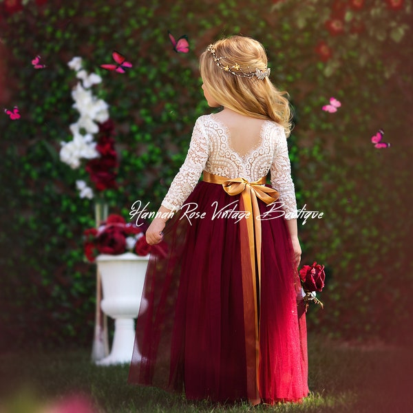 Rose Gold Flower Girl Dress - Etsy