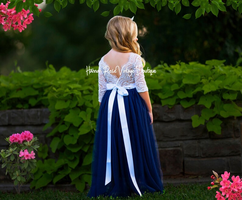 Flower Girl Dresses White Flower Girl Dress With Sleeves White Etsy