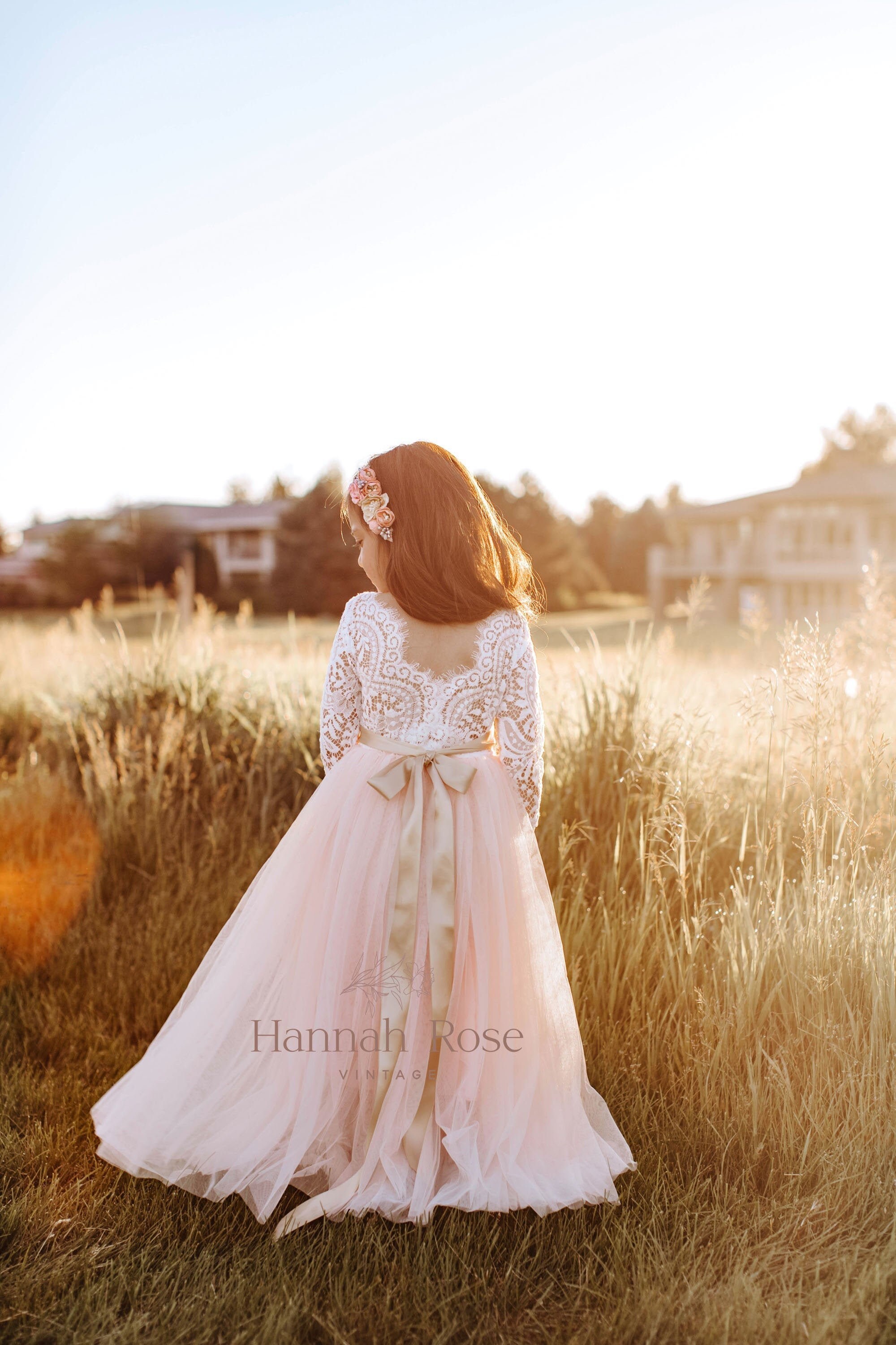 etsy blush flower girl dress