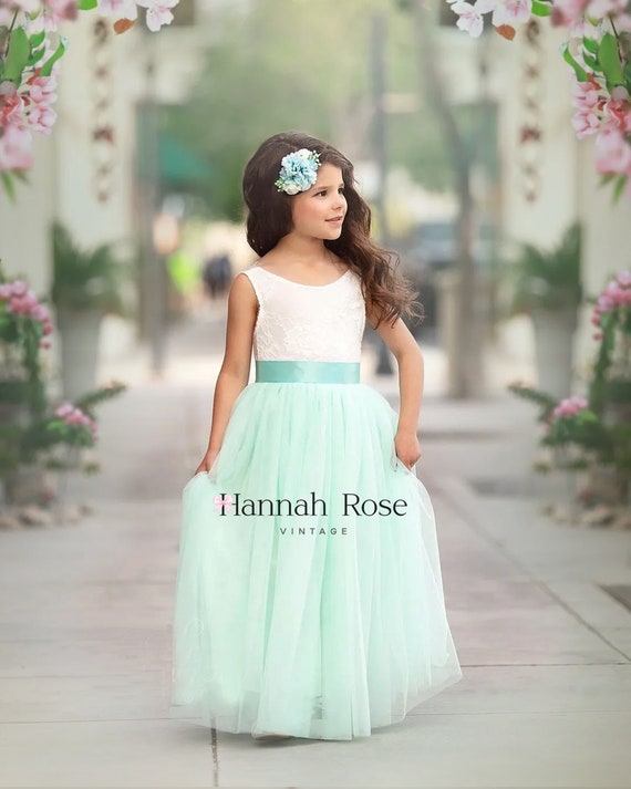mint green flower girl dresses uk