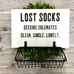 Lost Socks Sign/ Laundry Room Sign/Lost Socks with Basket/Housewarming Gift