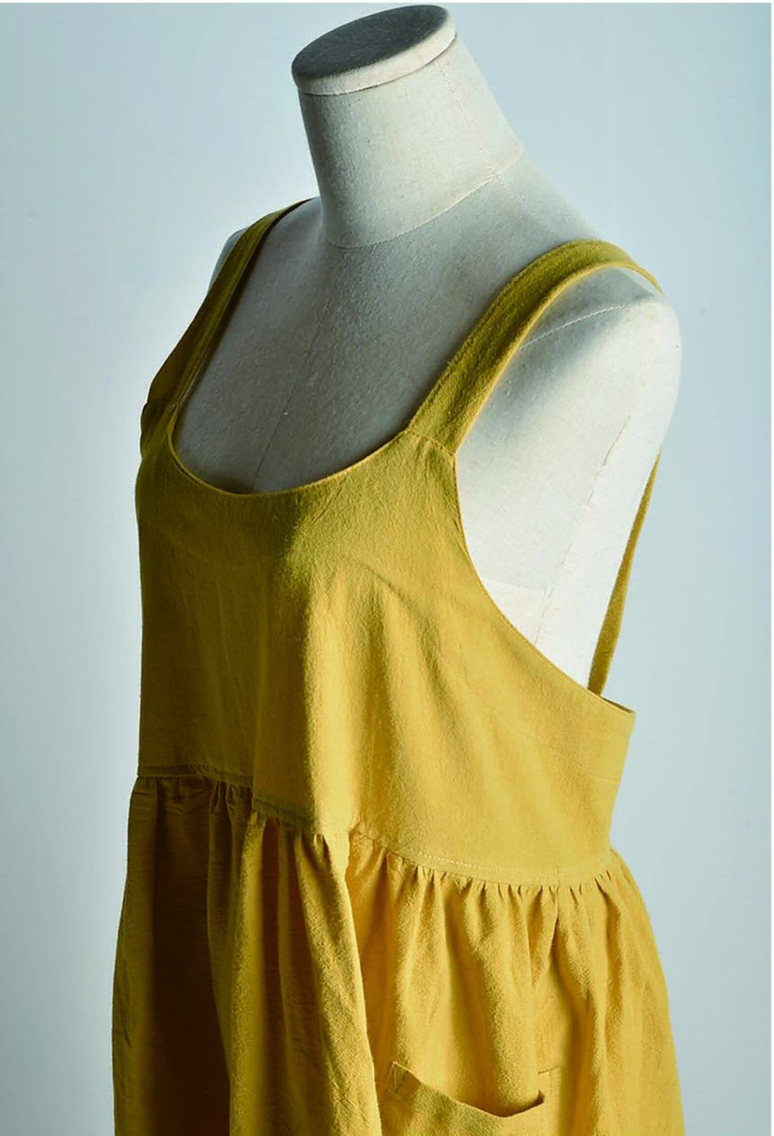 Linen Apron Dress/ Women Apron Dress/ Loose Fit Dress With Pockets Etsy