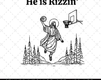 He is Rizzin' PNG, Funny Easter Png, Jesus Playing Basketball Png, Christian Easter Png, Jesus Easter Png, Jesus Christian Religious Png