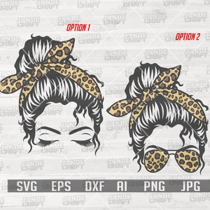 Messy Bun Hair Leopard svg | MomLife Shirt png | Mom Life Cutfile | Best Mom Gift Idea | Mother&#39;s Day Shirt png | Mama Stencil | Mommy dxf