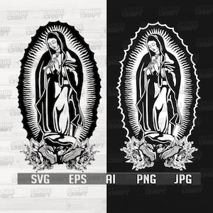 Mother Mary illustration | Virgin Mary Svg | Mother of God | Virgen de guadalupe | Mother Mary Svg | Catholic Svg | Virgin Mary Png