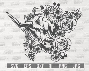 Download Floral Cow Svg Etsy